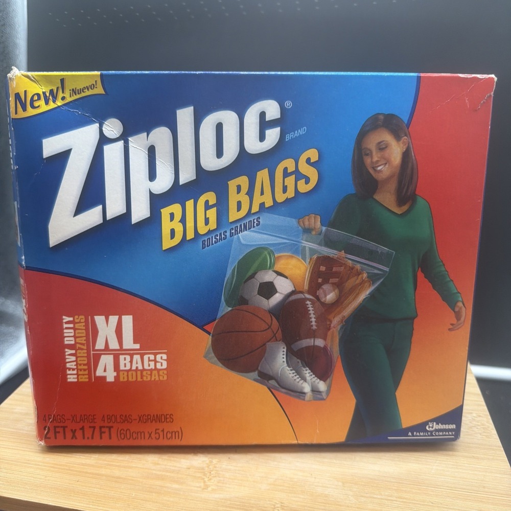 Ziploc Big Bag 3 - XL 10 Gallon Double Zip Lock 2ft x 1.7ft